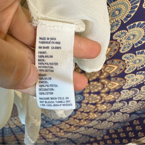 American eagle lace embroidered cream tank top blouse - Picture 4 of 8